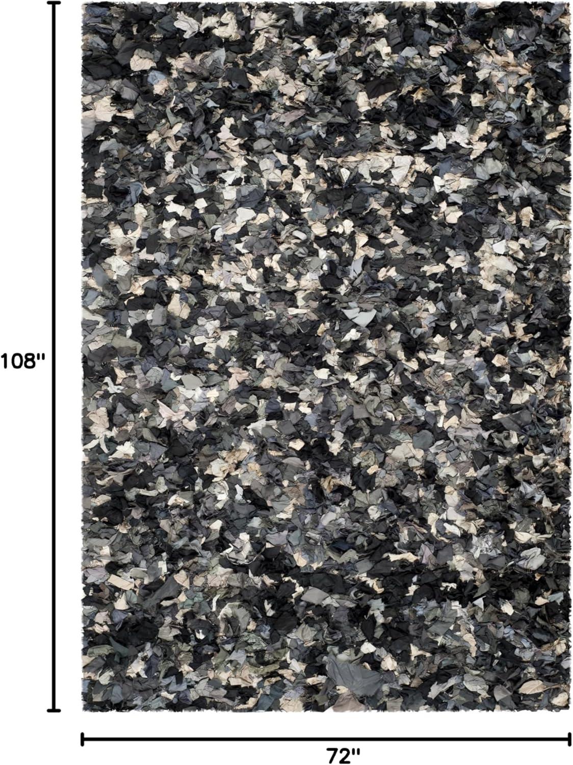 image:imageSAFAVIEH Rio Shag Collection Area Rug 5 x 8 Green amp Multi Handmade Decorative 35inch Thick Ideal for High Traffic Areas in Living Room Bedroom SG951ADark GreyMulti