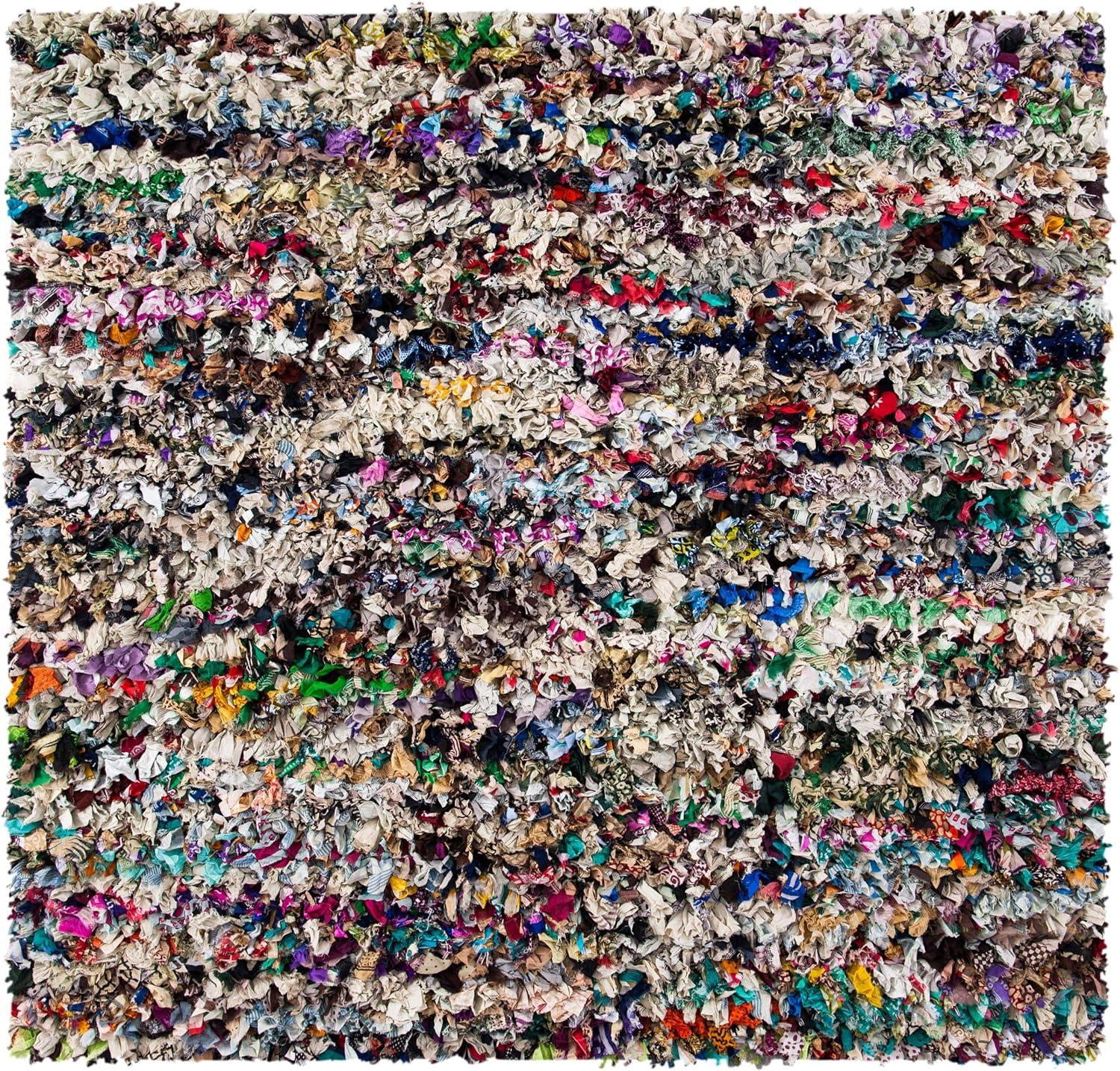 image:imageSAFAVIEH Rio Shag Collection Area Rug 5 x 8 Green amp Multi Handmade Decorative 35inch Thick Ideal for High Traffic Areas in Living Room Bedroom SG951AGreyMulti