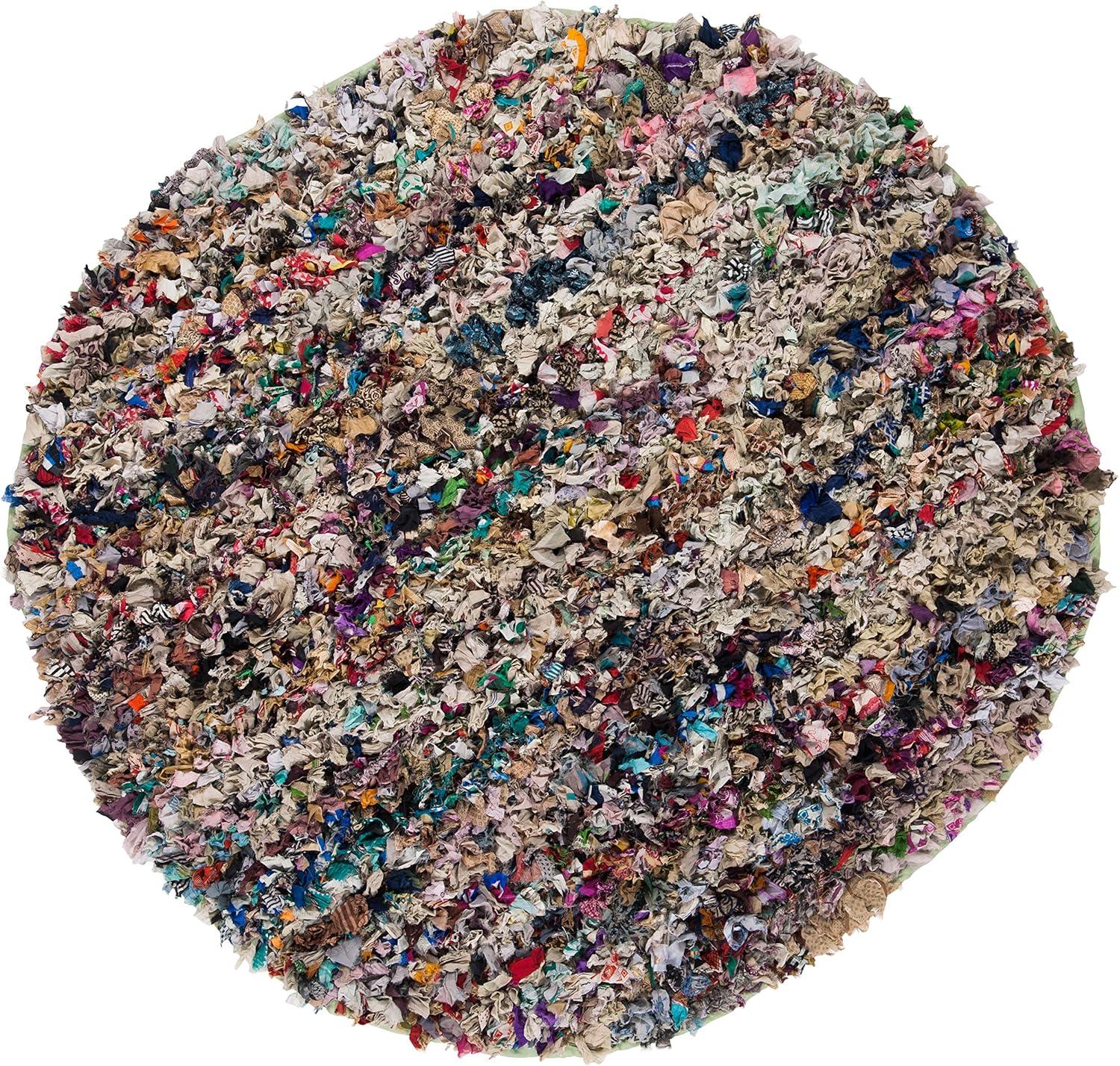 image:imageSAFAVIEH Rio Shag Collection Area Rug 5 x 8 Green amp Multi Handmade Decorative 35inch Thick Ideal for High Traffic Areas in Living Room Bedroom SG951AGreyMulti