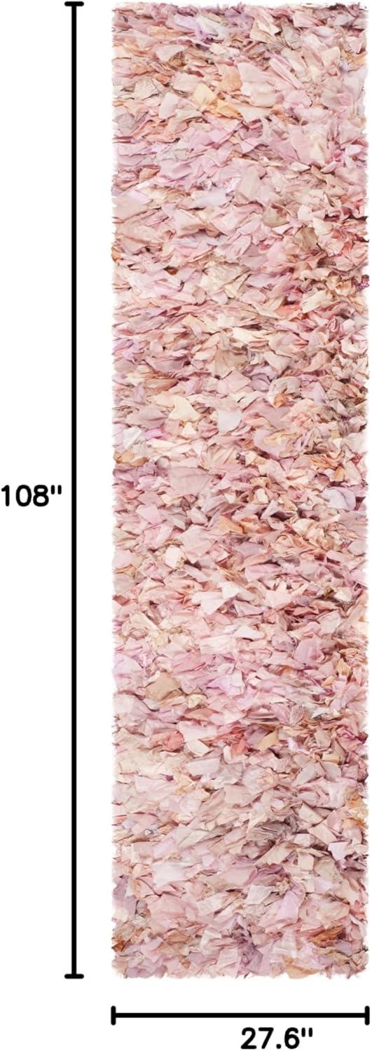 image:imageSAFAVIEH Rio Shag Collection Area Rug 5 x 8 Green amp Multi Handmade Decorative 35inch Thick Ideal for High Traffic Areas in Living Room Bedroom SG951AIvoryPink