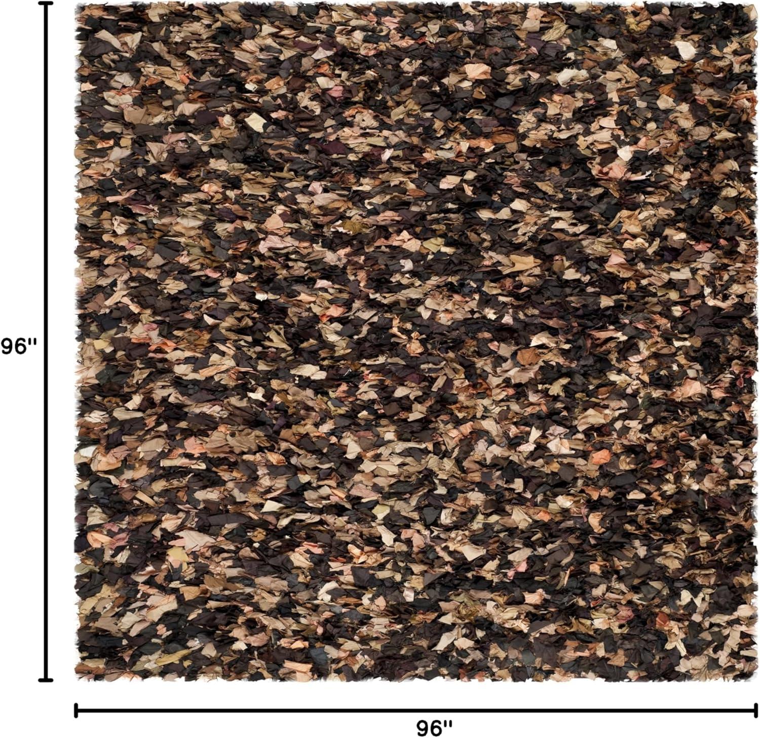 image:imageSAFAVIEH Rio Shag Collection Area Rug 5 x 8 Green amp Multi Handmade Decorative 35inch Thick Ideal for High Traffic Areas in Living Room Bedroom SG951ABrownMulti