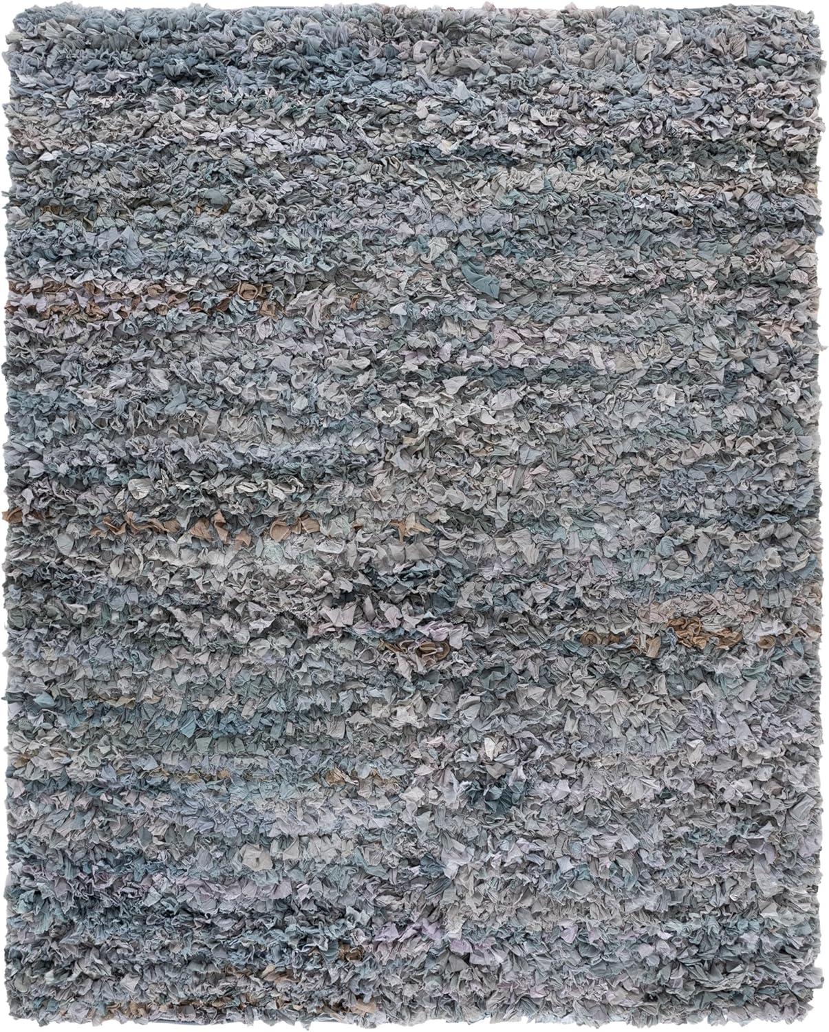 image:imageSAFAVIEH Rio Shag Collection Area Rug 5 x 8 Green amp Multi Handmade Decorative 35inch Thick Ideal for High Traffic Areas in Living Room Bedroom SG951ALight Grey