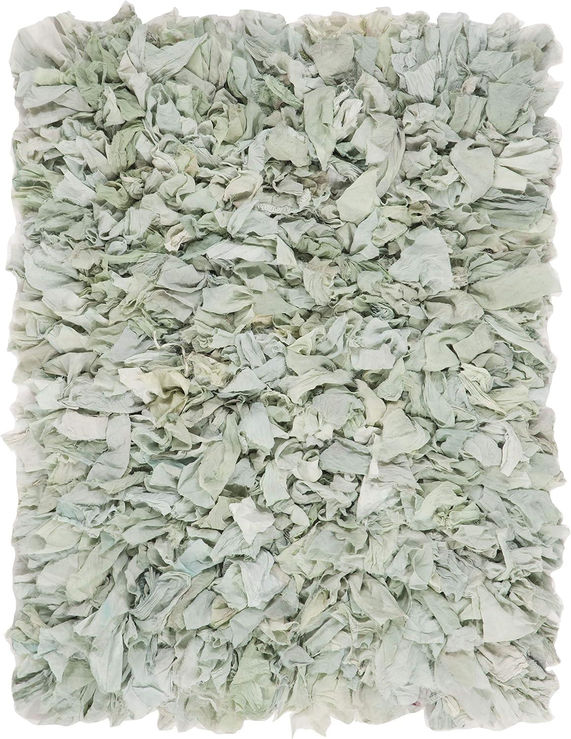 image:imageSAFAVIEH Rio Shag Collection Area Rug 5 x 8 Green amp Multi Handmade Decorative 35inch Thick Ideal for High Traffic Areas in Living Room Bedroom SG951ALight Green