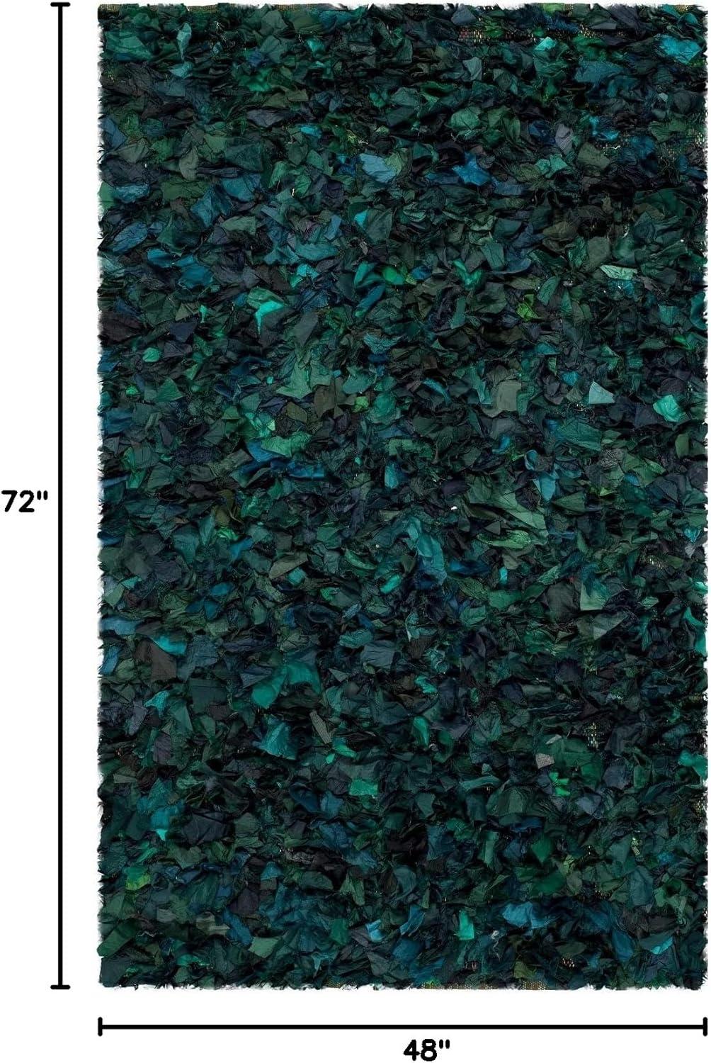 image:imageSAFAVIEH Rio Shag Collection Area Rug 5 x 8 Green amp Multi Handmade Decorative 35inch Thick Ideal for High Traffic Areas in Living Room Bedroom SG951AGreenMulti
