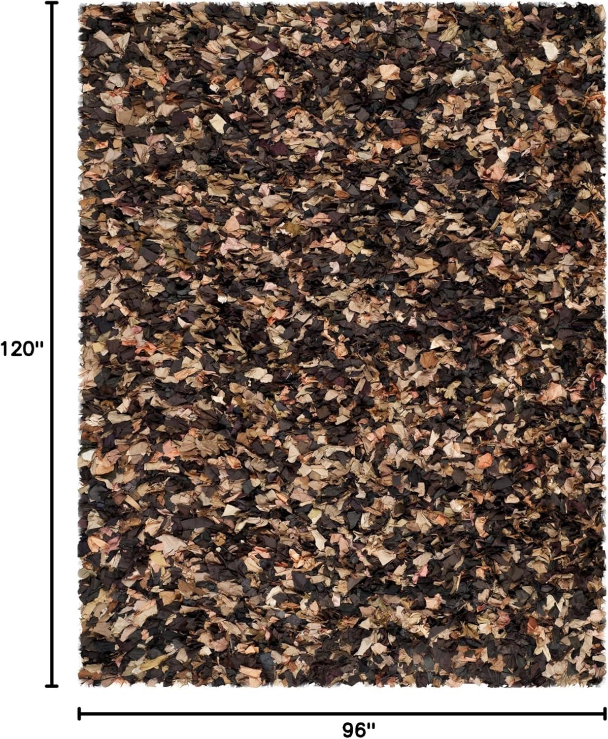 image:imageSAFAVIEH Rio Shag Collection Area Rug 5 x 8 Green amp Multi Handmade Decorative 35inch Thick Ideal for High Traffic Areas in Living Room Bedroom SG951ABrownMulti