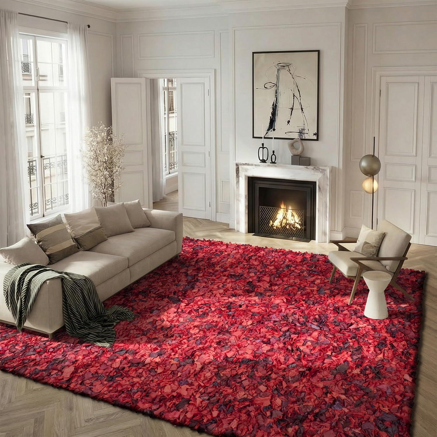 image:imageSAFAVIEH Rio Shag Collection Area Rug 5 x 8 Green amp Multi Handmade Decorative 35inch Thick Ideal for High Traffic Areas in Living Room Bedroom SG951ARedMulti