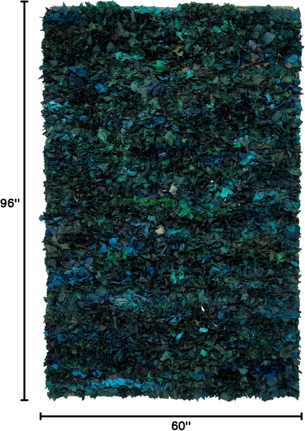 image:imageSAFAVIEH Rio Shag Collection Area Rug 5 x 8 Green amp Multi Handmade Decorative 35inch Thick Ideal for High Traffic Areas in Living Room Bedroom SG951AGreenMulti