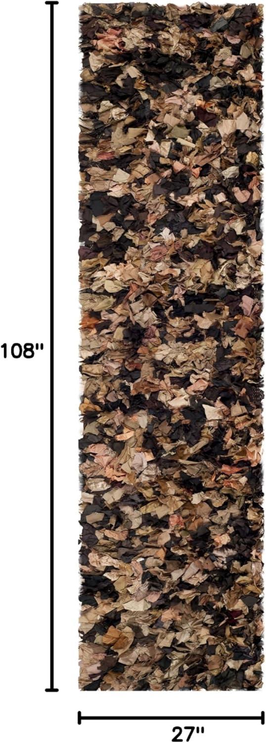 image:imageSAFAVIEH Rio Shag Collection Area Rug 5 x 8 Green amp Multi Handmade Decorative 35inch Thick Ideal for High Traffic Areas in Living Room Bedroom SG951ABrownMulti