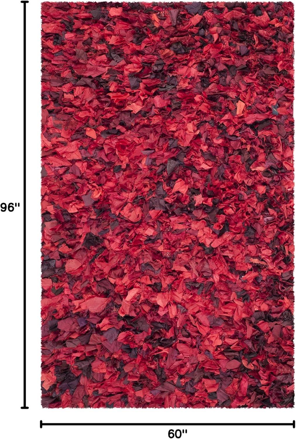 image:imageSAFAVIEH Rio Shag Collection Area Rug 5 x 8 Green amp Multi Handmade Decorative 35inch Thick Ideal for High Traffic Areas in Living Room Bedroom SG951ARedMulti