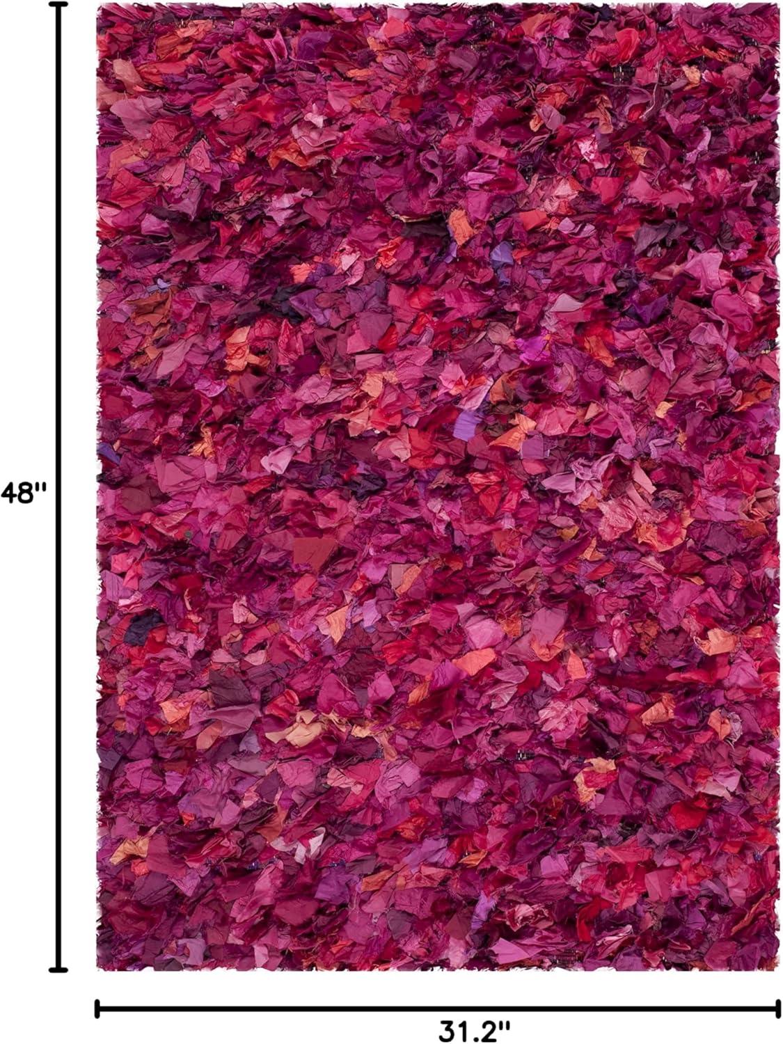 image:imageSAFAVIEH Rio Shag Collection Area Rug 5 x 8 Green amp Multi Handmade Decorative 35inch Thick Ideal for High Traffic Areas in Living Room Bedroom SG951AFuchsiaMulti