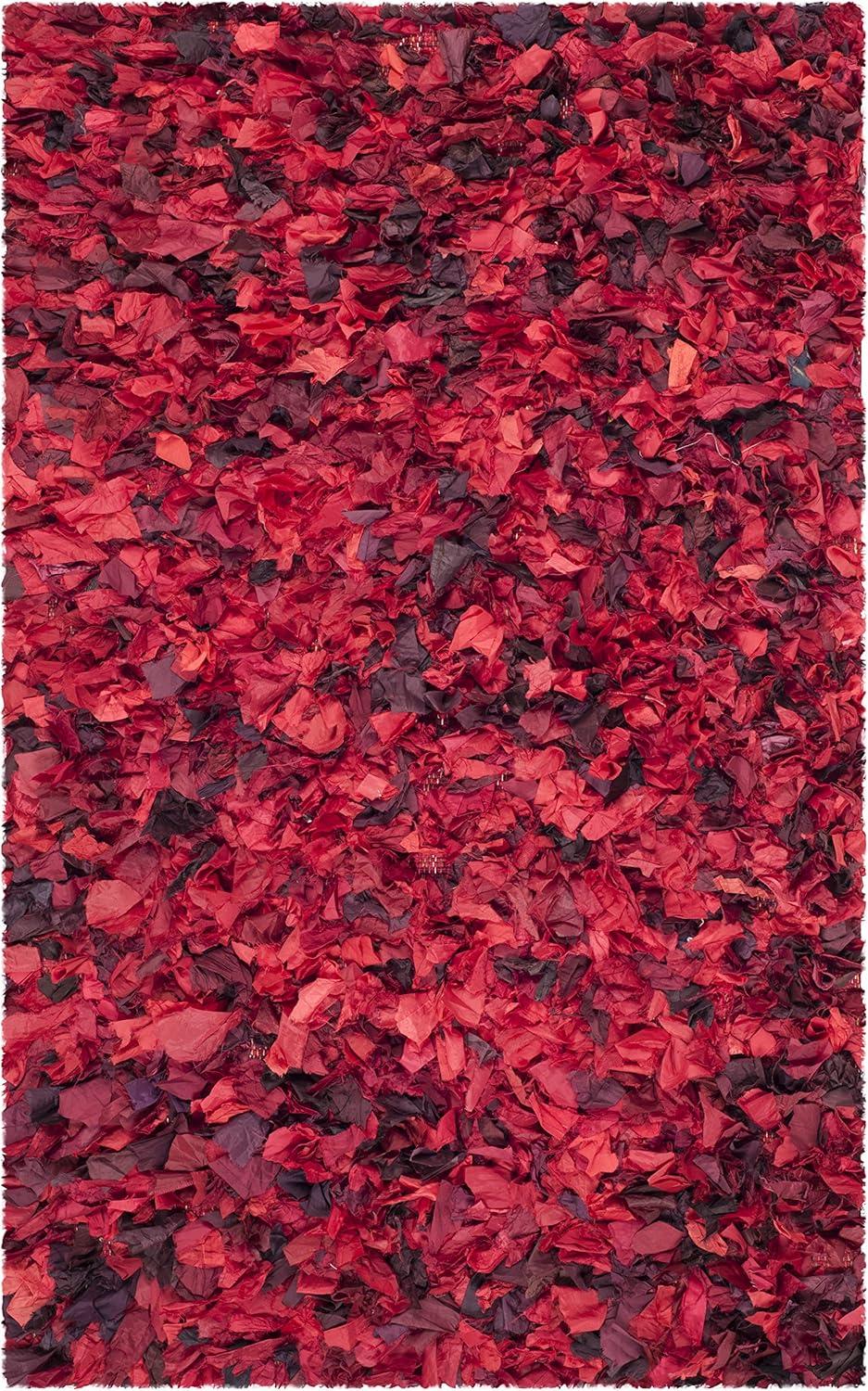 image:imageSAFAVIEH Rio Shag Collection Area Rug 5 x 8 Green amp Multi Handmade Decorative 35inch Thick Ideal for High Traffic Areas in Living Room Bedroom SG951ARedMulti
