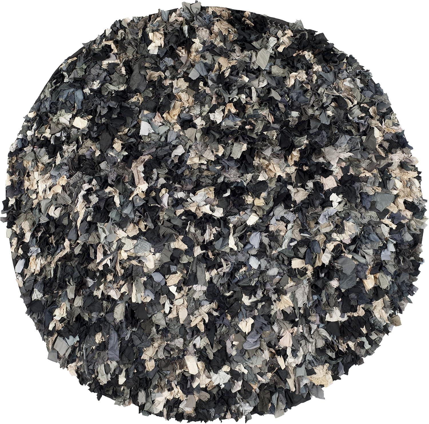 image:imageSAFAVIEH Rio Shag Collection Area Rug 5 x 8 Green amp Multi Handmade Decorative 35inch Thick Ideal for High Traffic Areas in Living Room Bedroom SG951ADark GreyMulti