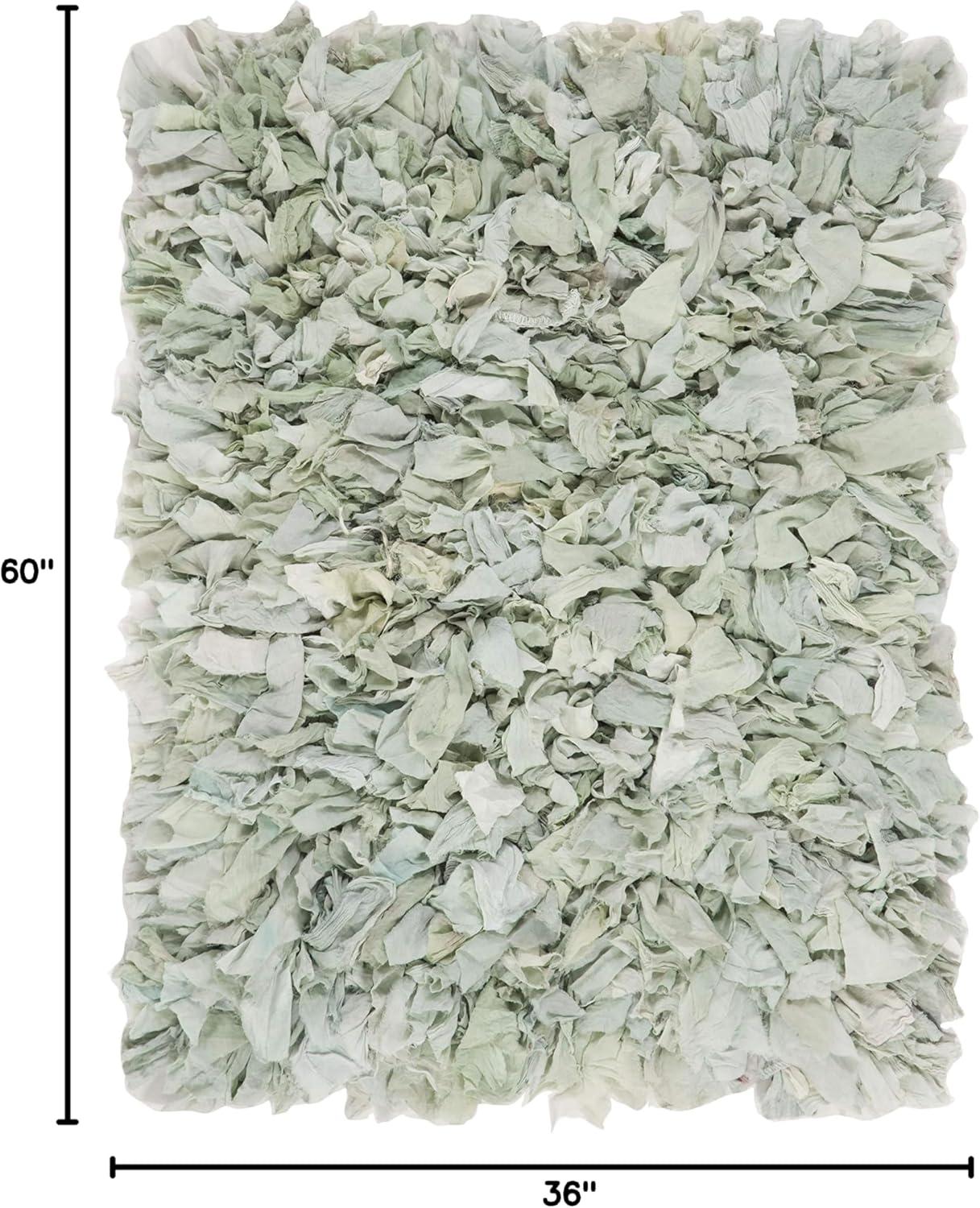image:imageSAFAVIEH Rio Shag Collection Area Rug 5 x 8 Green amp Multi Handmade Decorative 35inch Thick Ideal for High Traffic Areas in Living Room Bedroom SG951ALight Green