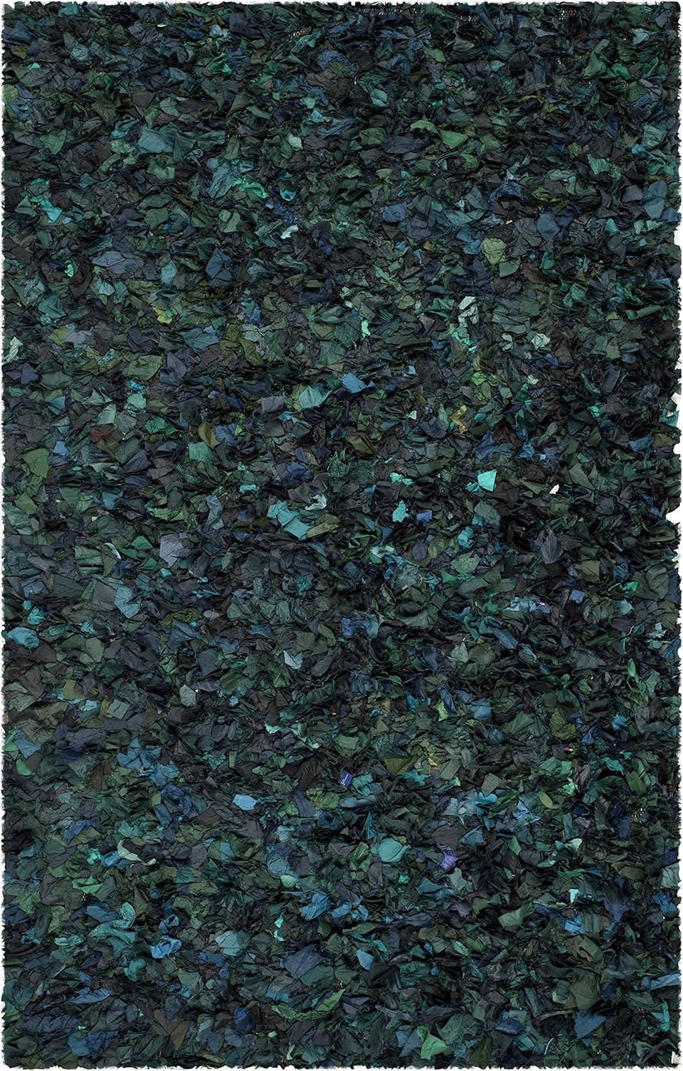 image:imageSAFAVIEH Rio Shag Collection Area Rug 5 x 8 Green amp Multi Handmade Decorative 35inch Thick Ideal for High Traffic Areas in Living Room Bedroom SG951AGreenMulti