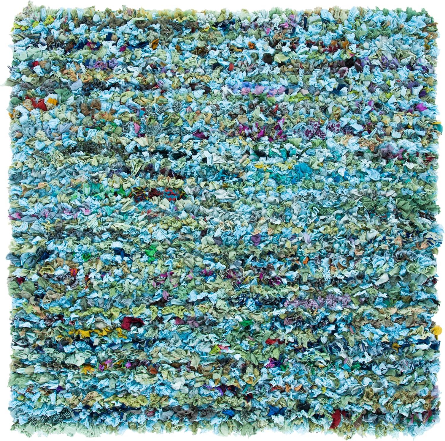 image:imageSAFAVIEH Rio Shag Collection Area Rug 5 x 8 Green amp Multi Handmade Decorative 35inch Thick Ideal for High Traffic Areas in Living Room Bedroom SG951ABlueMulti