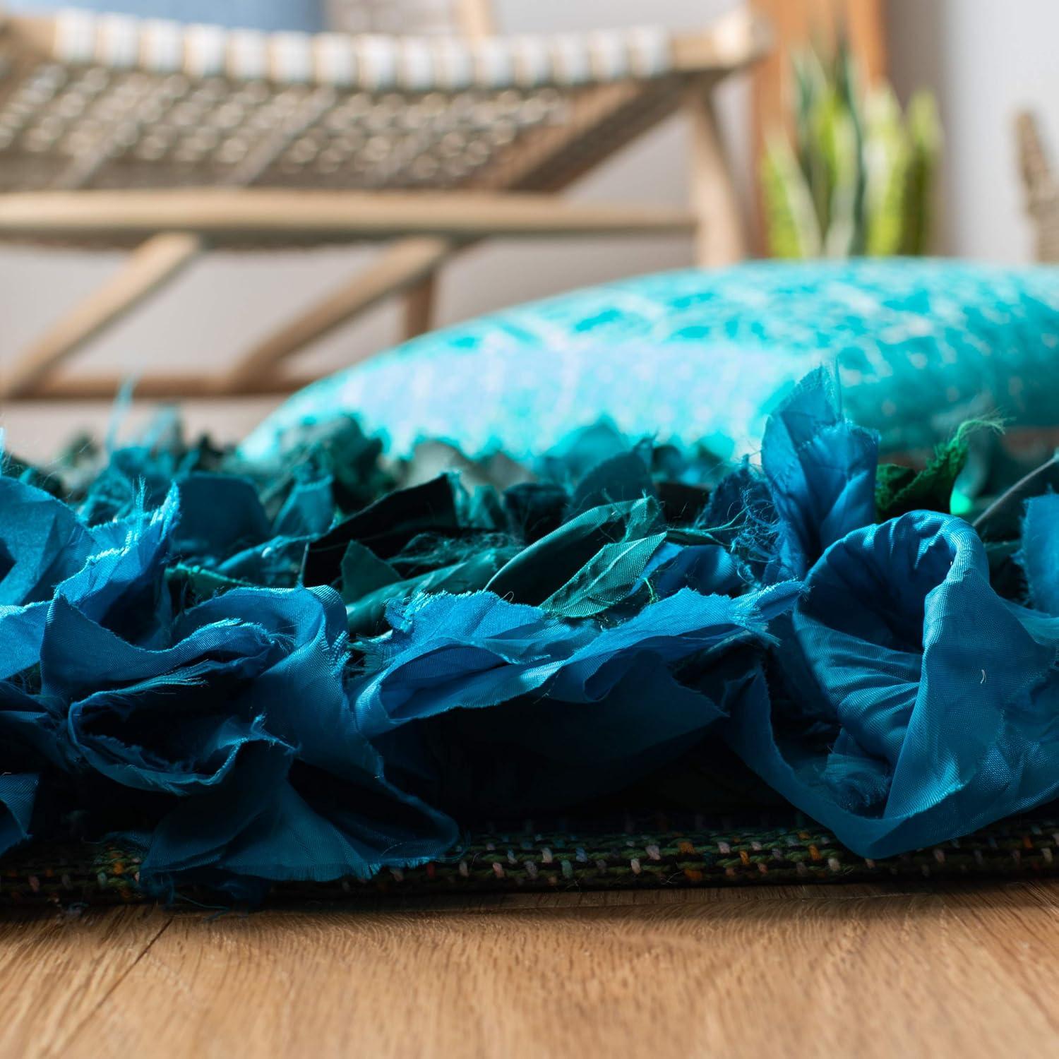 image:imageSAFAVIEH Rio Shag Collection Area Rug 5 x 8 Green amp Multi Handmade Decorative 35inch Thick Ideal for High Traffic Areas in Living Room Bedroom SG951AGreenMulti
