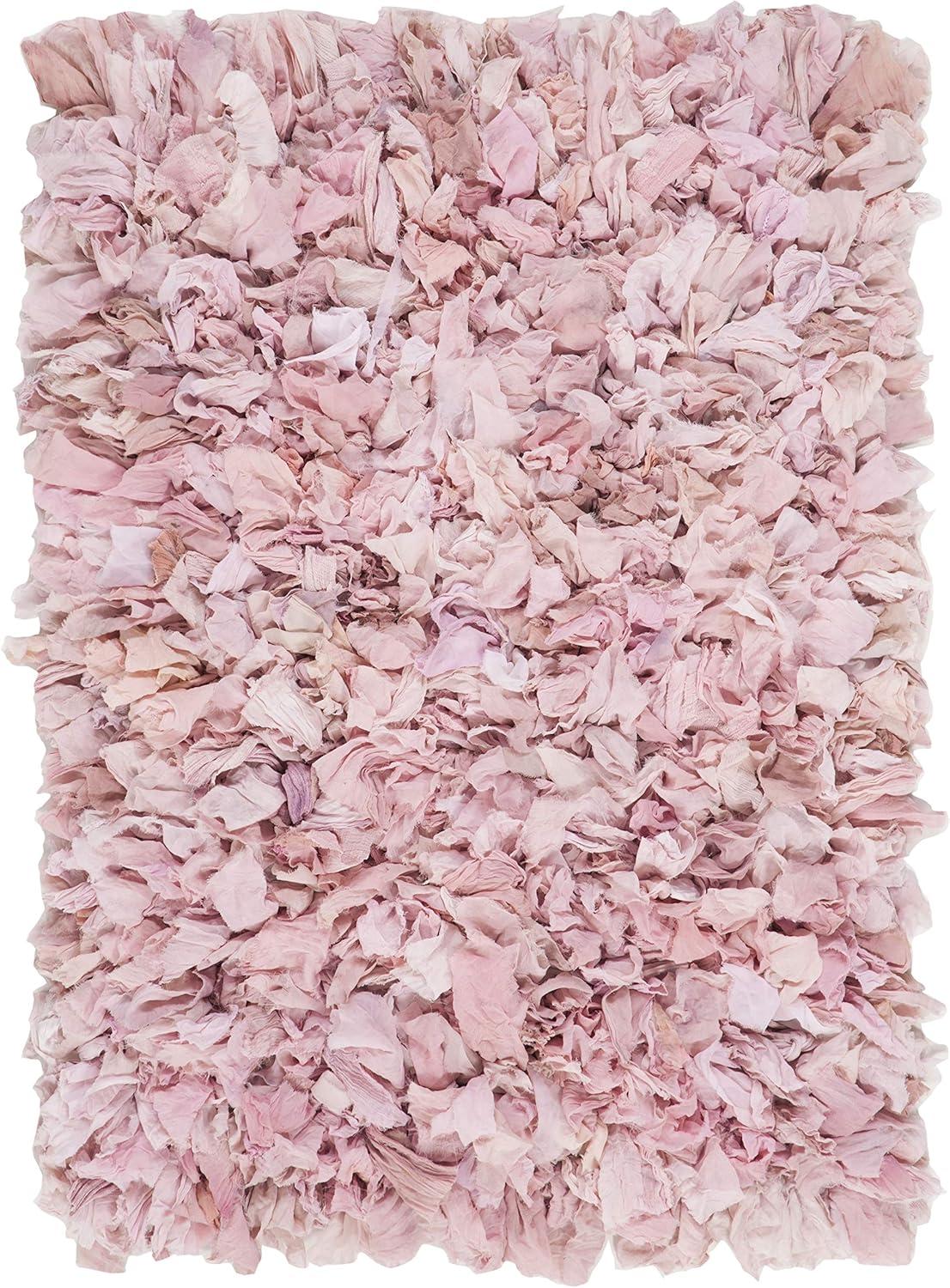 image:imageSAFAVIEH Rio Shag Collection Area Rug 5 x 8 Green amp Multi Handmade Decorative 35inch Thick Ideal for High Traffic Areas in Living Room Bedroom SG951ALight Pink
