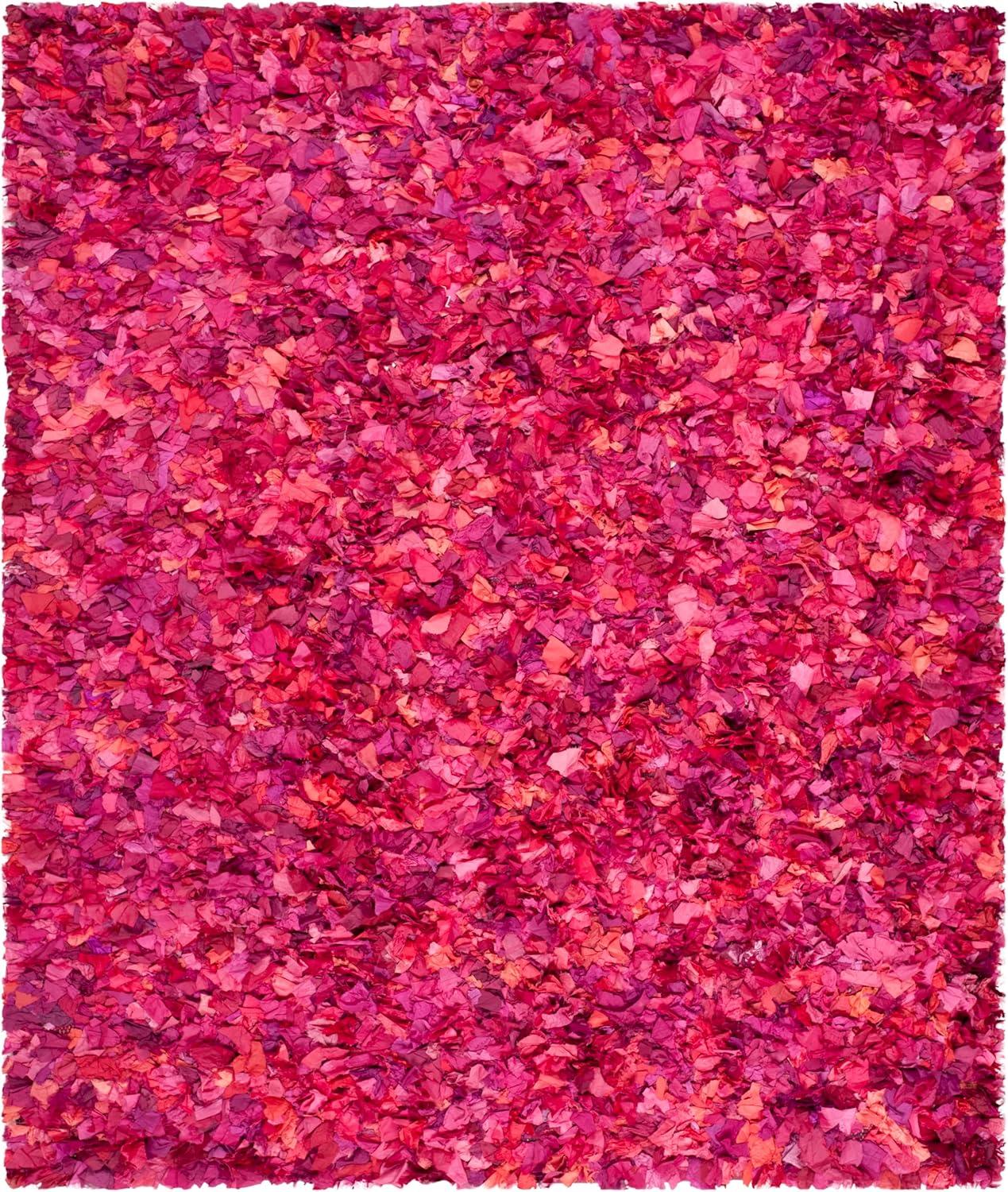 image:imageSAFAVIEH Rio Shag Collection Area Rug 5 x 8 Green amp Multi Handmade Decorative 35inch Thick Ideal for High Traffic Areas in Living Room Bedroom SG951AFuchsiaMulti