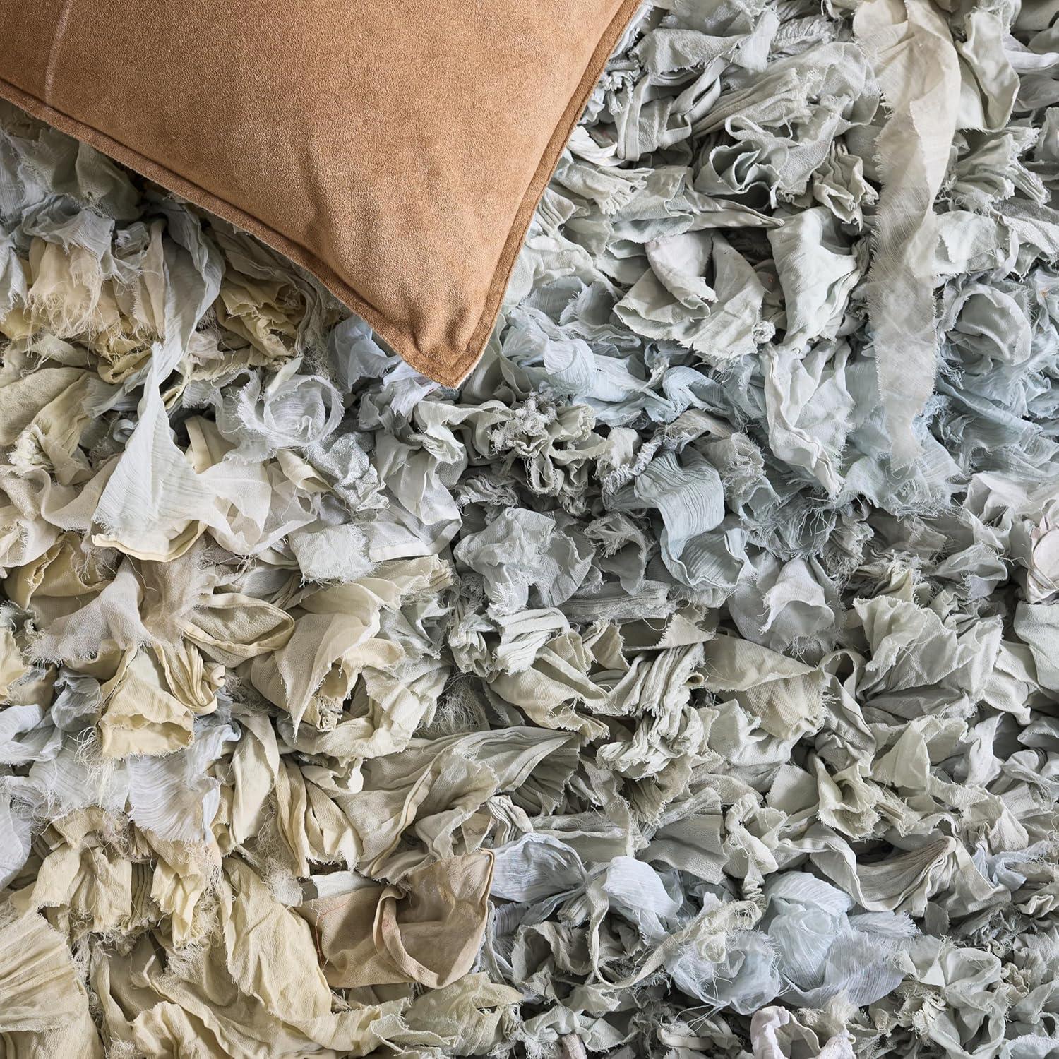 image:imageSAFAVIEH Rio Shag Collection Area Rug 5 x 8 Green amp Multi Handmade Decorative 35inch Thick Ideal for High Traffic Areas in Living Room Bedroom SG951ALight Blue
