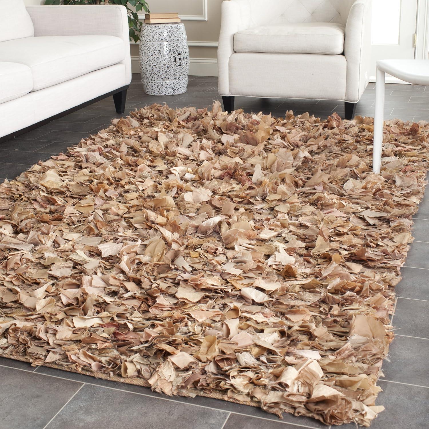 image:imageSAFAVIEH Rio Shag Collection Area Rug 5 x 8 Green amp Multi Handmade Decorative 35inch Thick Ideal for High Traffic Areas in Living Room Bedroom SG951ANaturalMulti