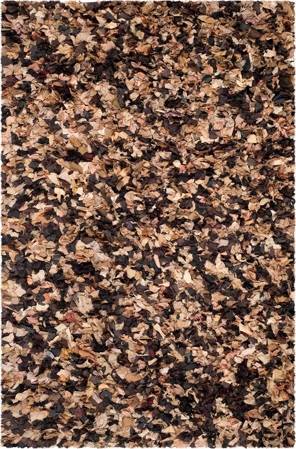 image:imageSAFAVIEH Rio Shag Collection Area Rug 5 x 8 Green amp Multi Handmade Decorative 35inch Thick Ideal for High Traffic Areas in Living Room Bedroom SG951ABrownMulti