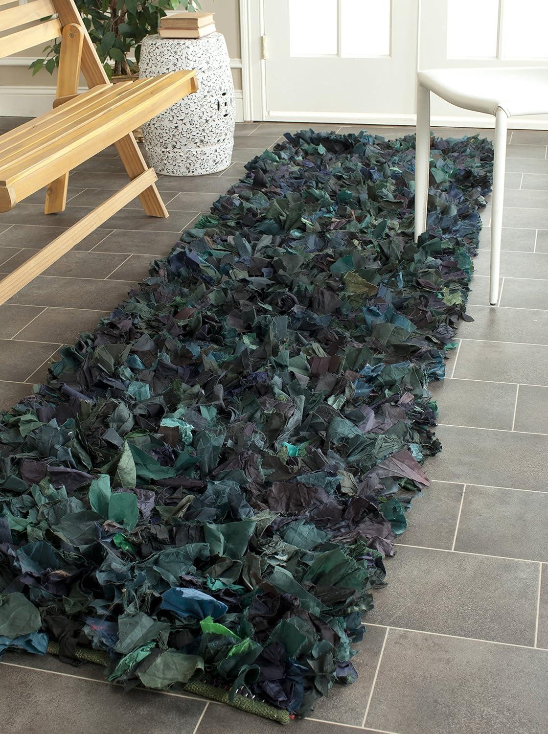 image:imageSAFAVIEH Rio Shag Collection Area Rug 5 x 8 Green amp Multi Handmade Decorative 35inch Thick Ideal for High Traffic Areas in Living Room Bedroom SG951AGreenMulti