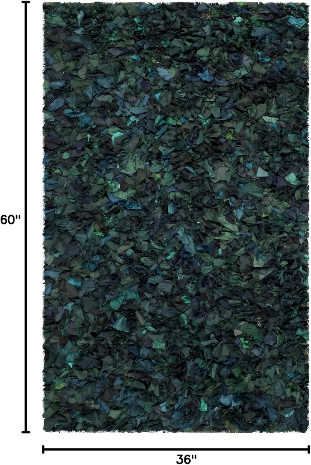image:imageSAFAVIEH Rio Shag Collection Area Rug 5 x 8 Green amp Multi Handmade Decorative 35inch Thick Ideal for High Traffic Areas in Living Room Bedroom SG951AGreenMulti