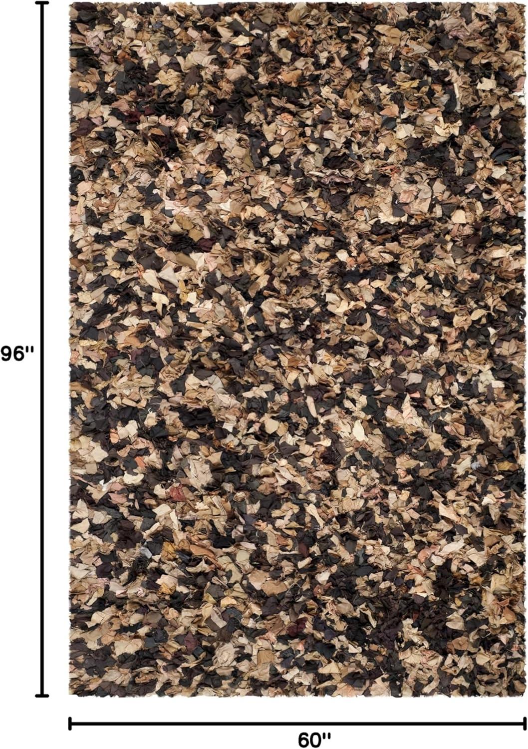 image:imageSAFAVIEH Rio Shag Collection Area Rug 5 x 8 Green amp Multi Handmade Decorative 35inch Thick Ideal for High Traffic Areas in Living Room Bedroom SG951ABrownMulti