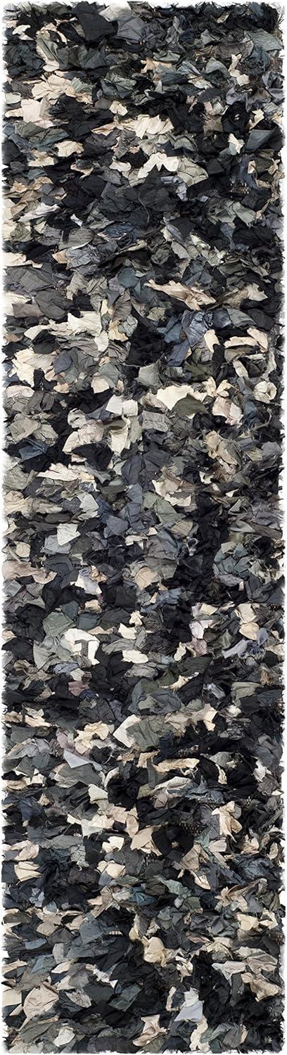 image:imageSAFAVIEH Rio Shag Collection Area Rug 5 x 8 Green amp Multi Handmade Decorative 35inch Thick Ideal for High Traffic Areas in Living Room Bedroom SG951ADark GreyMulti