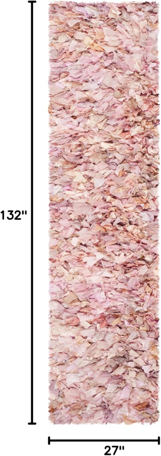 image:imageSAFAVIEH Rio Shag Collection Area Rug 5 x 8 Green amp Multi Handmade Decorative 35inch Thick Ideal for High Traffic Areas in Living Room Bedroom SG951AIvoryPink