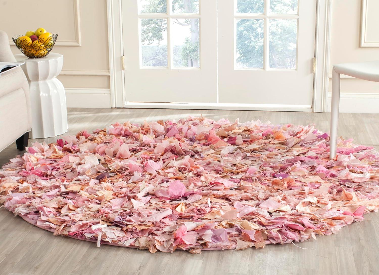 image:imageSAFAVIEH Rio Shag Collection Area Rug 5 x 8 Green amp Multi Handmade Decorative 35inch Thick Ideal for High Traffic Areas in Living Room Bedroom SG951AIvoryPink