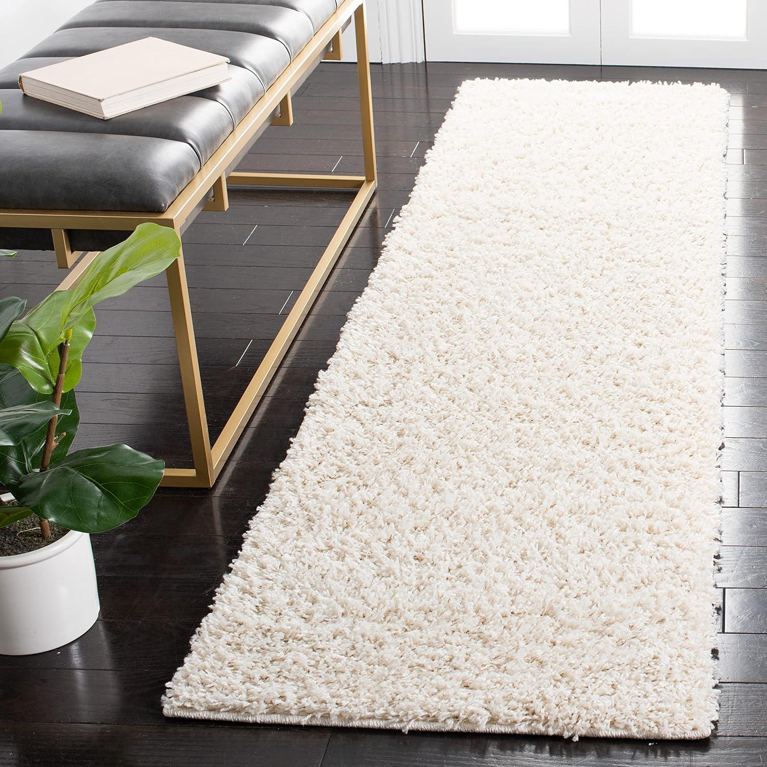 image:imageSAFAVIEH Venus Shag Collection Area Rug 53 x 76 Green NonShedding amp Easy Care 18inch Thick Ideal for High Traffic Areas in Living Room Bedroom VNS520YIvory