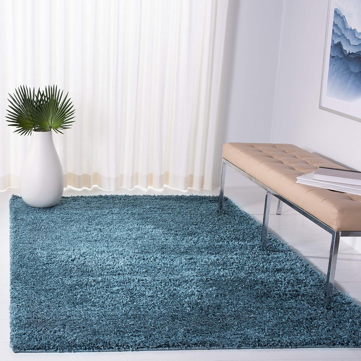 image:imageSAFAVIEH Venus Shag Collection Area Rug 53 x 76 Green NonShedding amp Easy Care 18inch Thick Ideal for High Traffic Areas in Living Room Bedroom VNS520YBlue