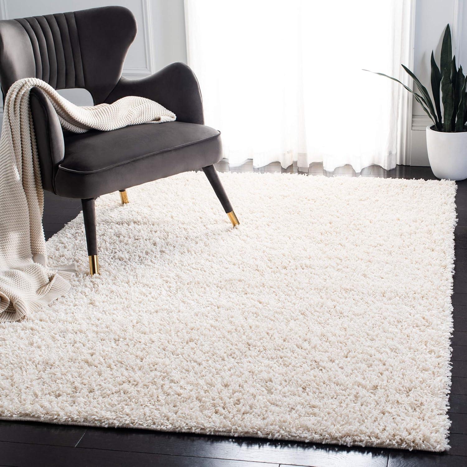 image:imageSAFAVIEH Venus Shag Collection Area Rug 53 x 76 Green NonShedding amp Easy Care 18inch Thick Ideal for High Traffic Areas in Living Room Bedroom VNS520YIvory