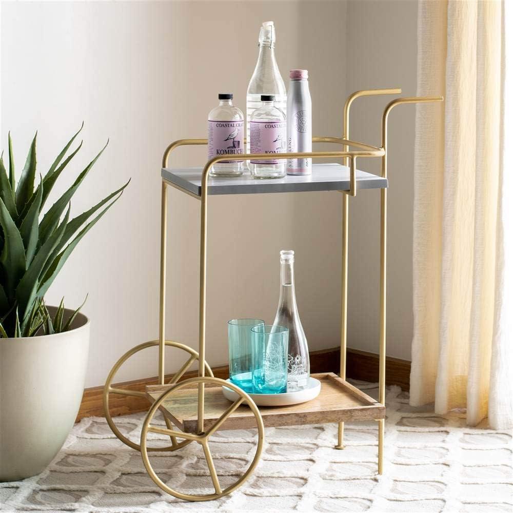 image:imageSafavieh Home Collection Harper 2tier Natural Wheels Bar Cart
