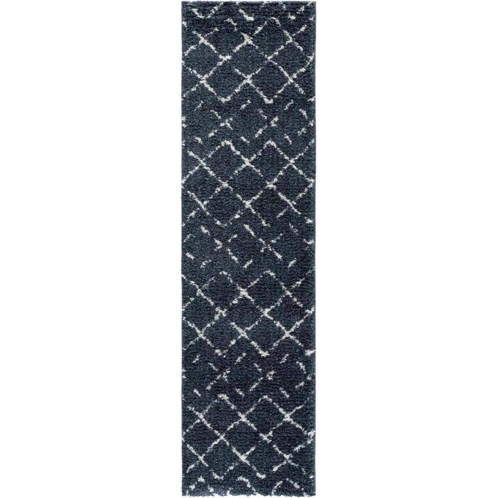image:imageSAFAVIEH Area Rug 8x10  Arizona Shag Collection  Large  Dark Grey amp Ivory Moroccan Boho Design NonShedding amp Easy to Clean Plush Pile Ideal for Living Room Bedroom Dining Space ASG743GSlate BlueIvory