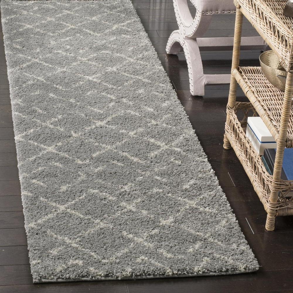 image:imageSAFAVIEH Area Rug 8x10  Arizona Shag Collection  Large  Dark Grey amp Ivory Moroccan Boho Design NonShedding amp Easy to Clean Plush Pile Ideal for Living Room Bedroom Dining Space ASG743GGreyIvory