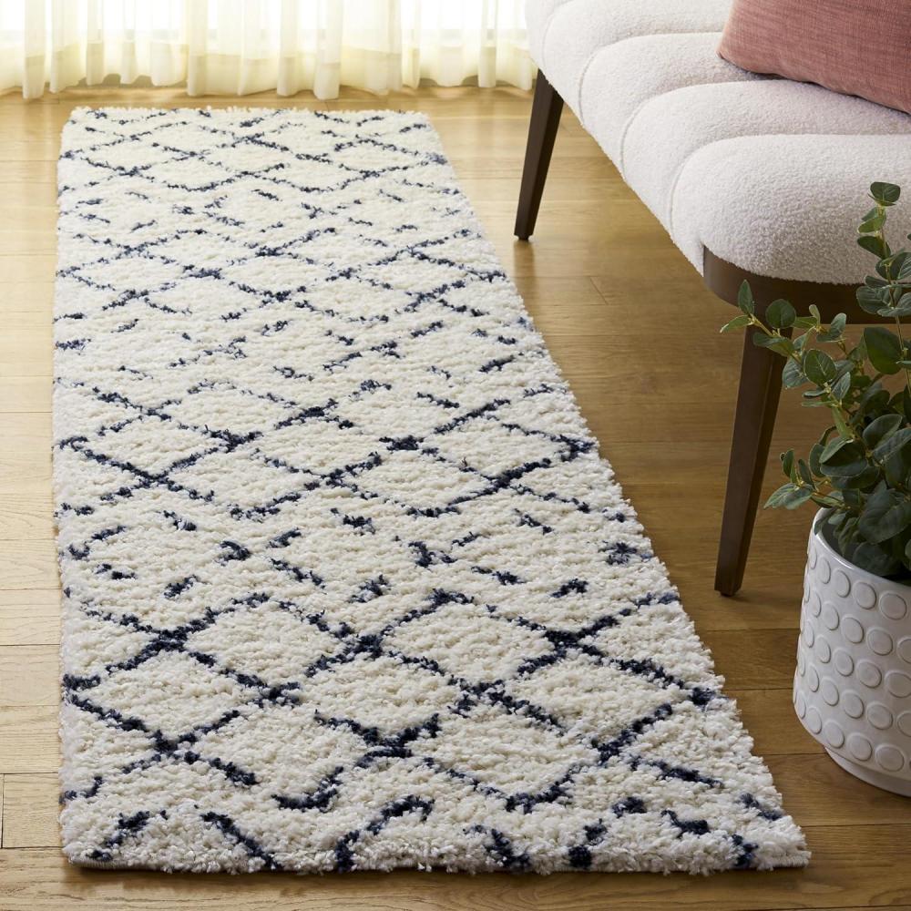 image:imageSAFAVIEH Area Rug 8x10  Arizona Shag Collection  Large  Dark Grey amp Ivory Moroccan Boho Design NonShedding amp Easy to Clean Plush Pile Ideal for Living Room Bedroom Dining Space ASG743GIvorySlate