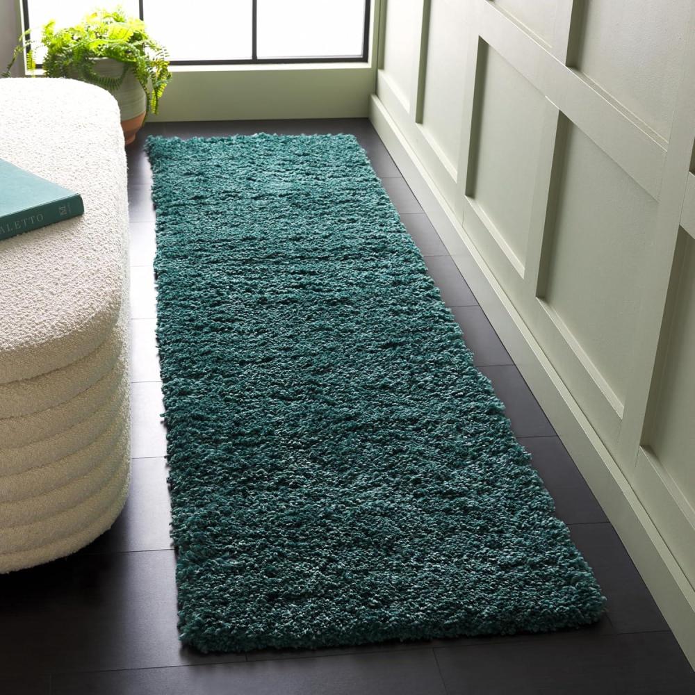 image:imageSAFAVIEH Area Rug 8x10 Fontana Shag Collection Large Grey Solid Pattern NonShedding amp Easy Cleaning Ultra Plush Thick Pile Ideal for Living Room Bedroom Dining Space FNT800FDark Green