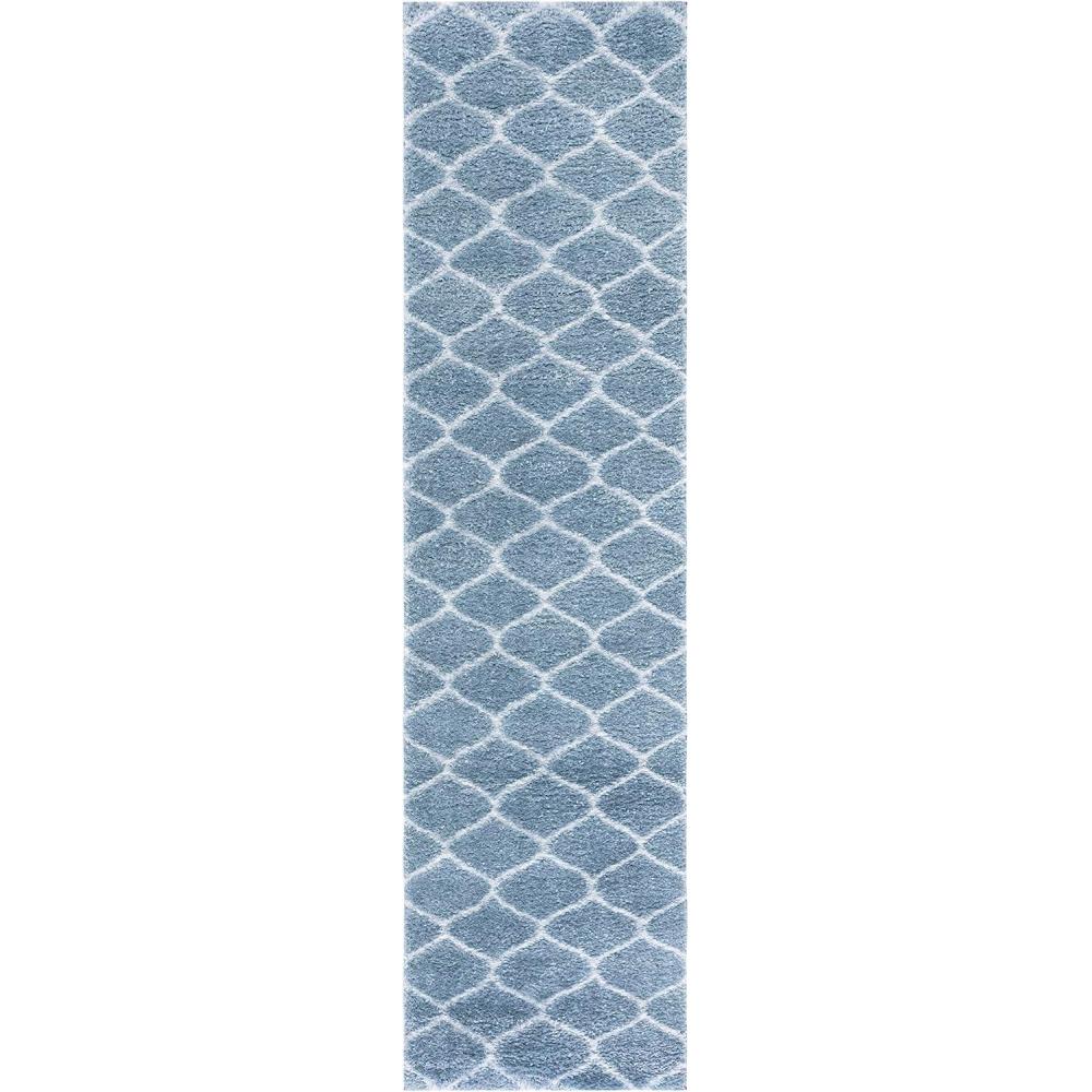 image:imageSAFAVIEH Area Rug 8x10 Tahoe Shag Collection Large Silver amp White Trellis Pattern NonShedding amp Easy Cleaning Plush Thick Pile Ideal for Living Room Bedroom Dining Space THO677GBlueWhite