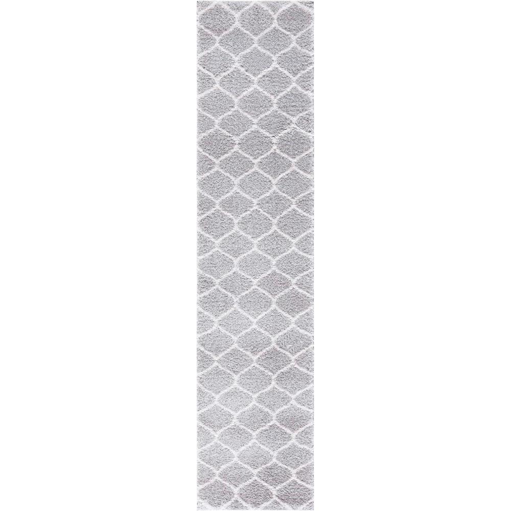 image:imageSAFAVIEH Area Rug 8x10 Tahoe Shag Collection Large Silver amp White Trellis Pattern NonShedding amp Easy Cleaning Plush Thick Pile Ideal for Living Room Bedroom Dining Space THO677GLight GreyWhite