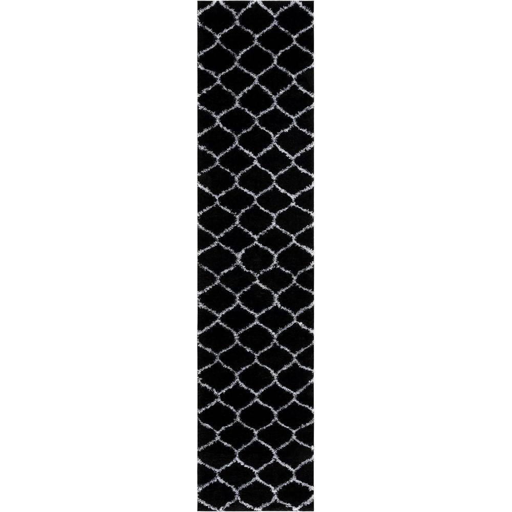 image:imageSAFAVIEH Area Rug 8x10 Tahoe Shag Collection Large Silver amp White Trellis Pattern NonShedding amp Easy Cleaning Plush Thick Pile Ideal for Living Room Bedroom Dining Space THO677GBlackWhite