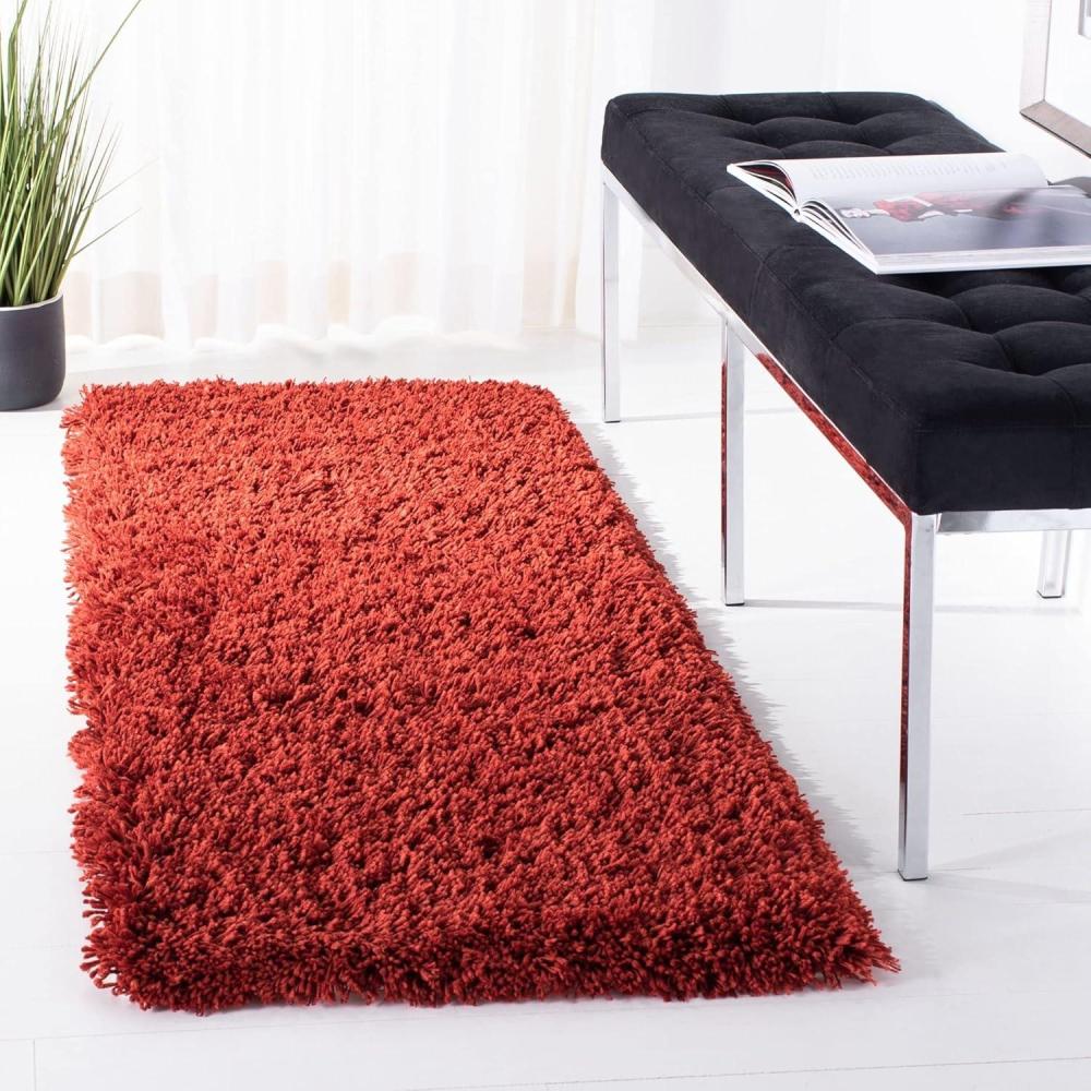 image:imageSAFAVIEH Classic Shag Collection Area Rug 5 x 8 Lime Handmade 175inch Thick Ideal for High Traffic Areas in Living Room Bedroom SG240BRust
