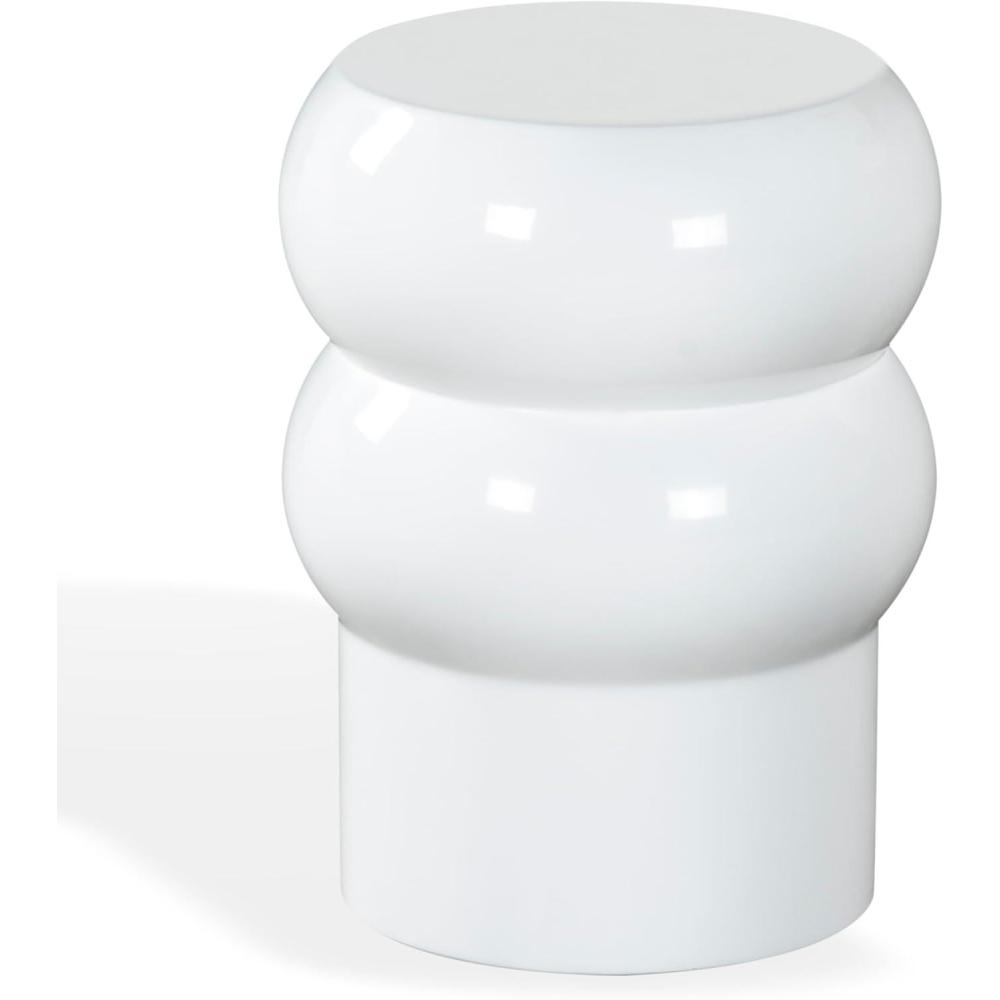 image:imageSAFAVIEH Couture Collection Joy Rosa White Concrete Accent Table Contemporary Sculptural Side Table High Gloss Finish Fully Assembled SFV2620BWhite