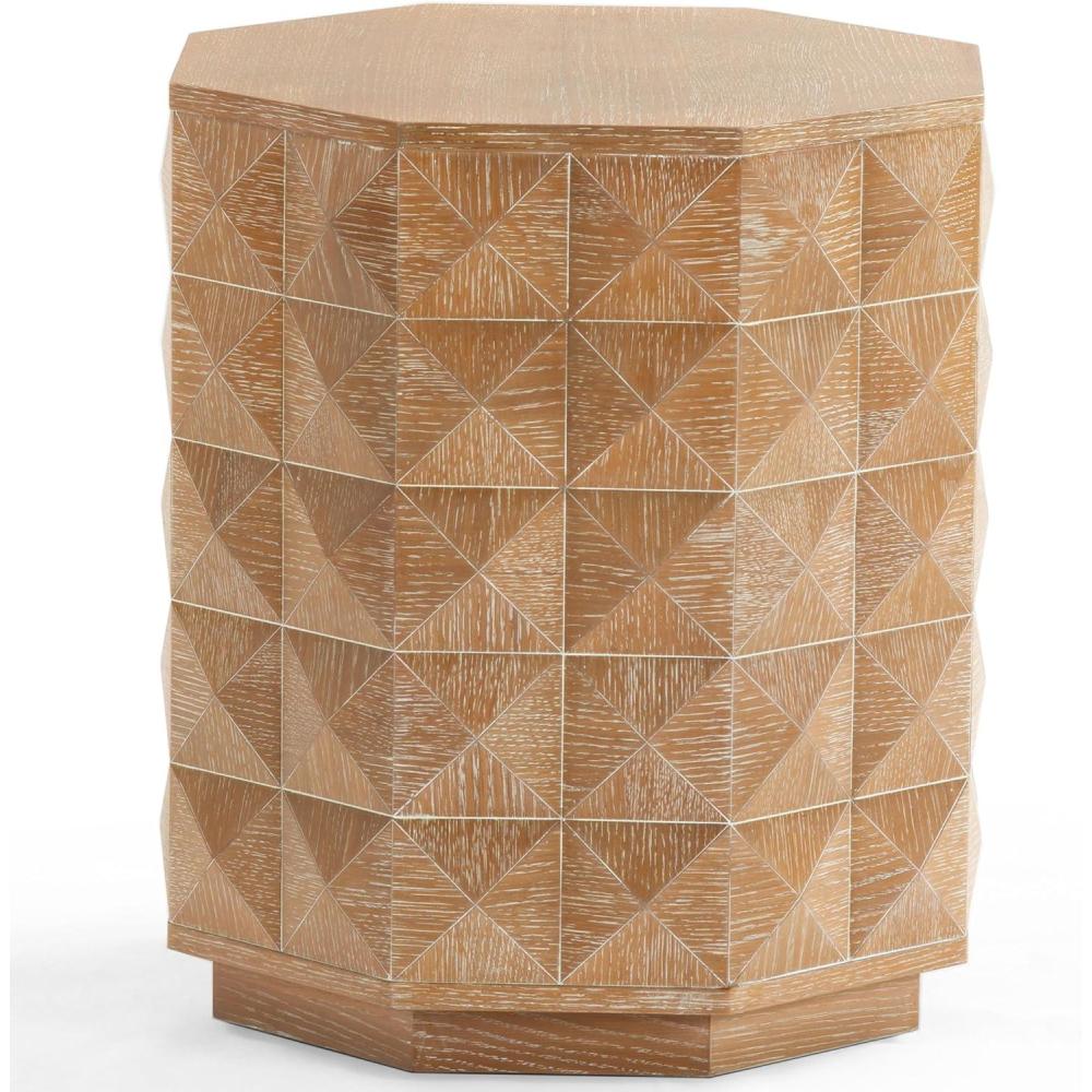 image:imageSAFAVIEH Couture Collection Patty Black Accent Table Octagonal Side Table Carved Design Fully Assembled SFV7252ANatural