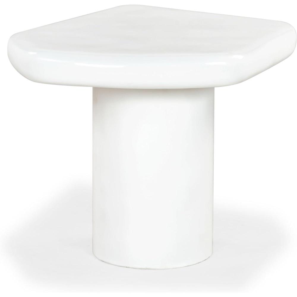 image:imageSAFAVIEH Couture Collection Rhianna White Concrete Accent Table Sculptural Side Table Modern Design SFV2608AWhite