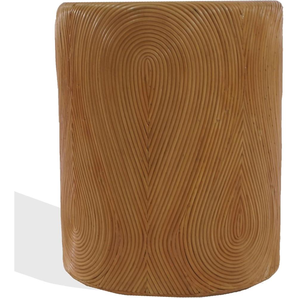 image:imageSAFAVIEH Couture Collection Rhynne Natural Round Rattan Accent Table Fully Assembled Sculptural Side Table for Living Room Bedroom or Lounge Space CWK3030ANatural