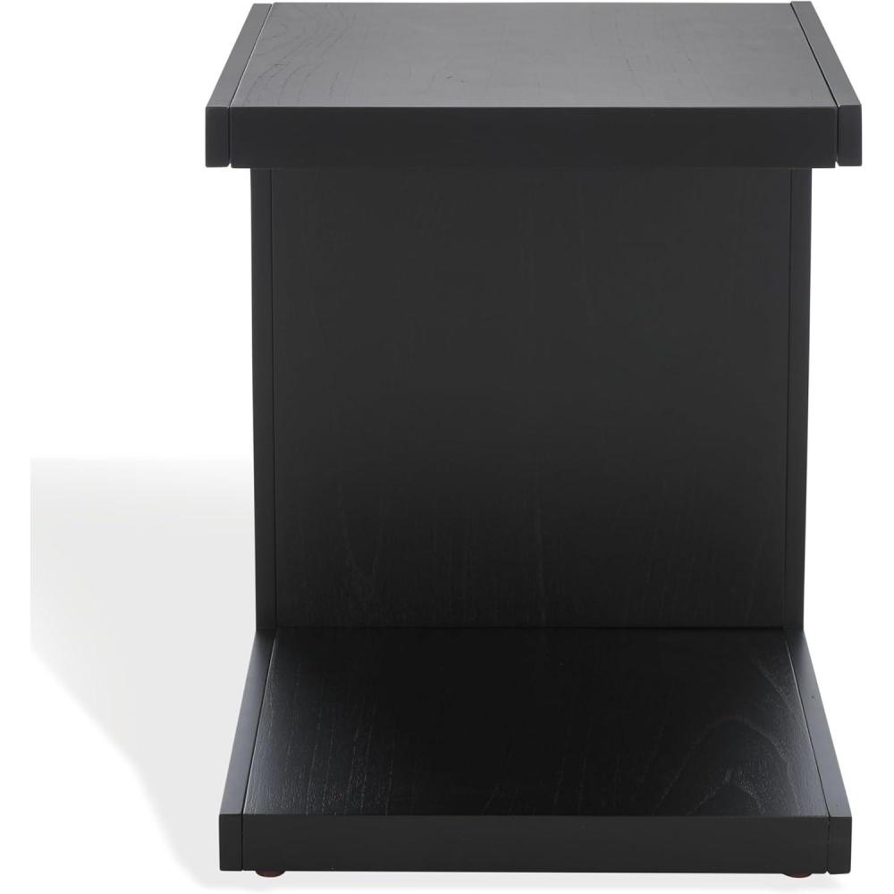 image:imageSAFAVIEH Couture Collection  Tawney Black Accent Table CShaped Side Table Modern Minimalist Design SFV1317ABlack