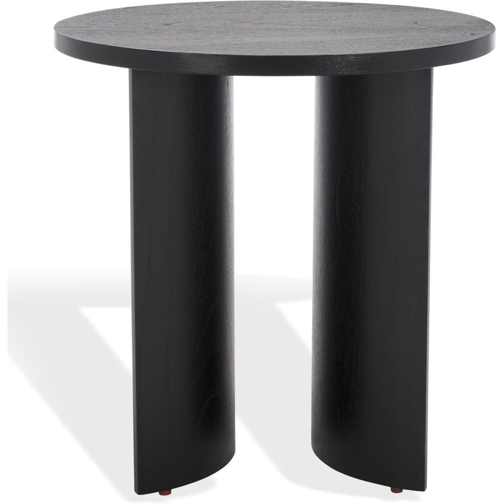 image:imageSAFAVIEH Couture Collection Audriella Natural Brown Round Top Accent TableBlack