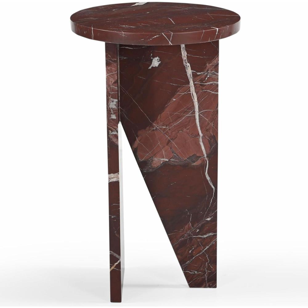 image:imageSAFAVIEH Couture Collection Devlin Red Marble Drink Table Fully AssembledRed
